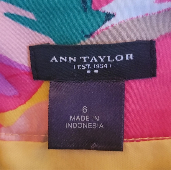 Ann Taylor,Floral Yellow and Pink Skirt - Picture 3 of 3